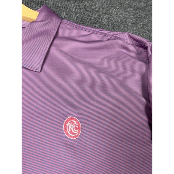 Peter Millar Crown Summer Comfort Striped Polo Pink/Blue Striped XXL Logo - Picture 5 of 11